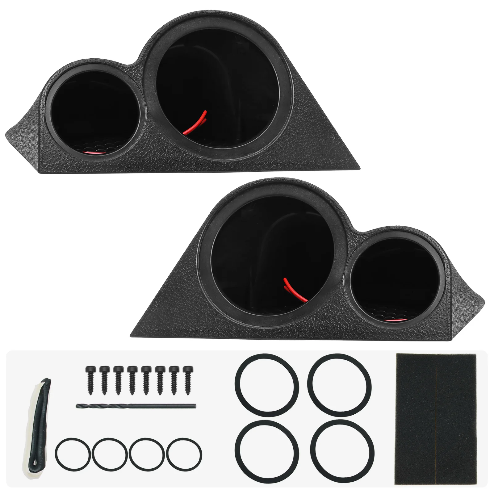 

Auto Car Audio Speakers Modified Two-Way Tweeter Bracket Speakers Box Shell 3.5 inch Speaker Holder Bracket Universal Black