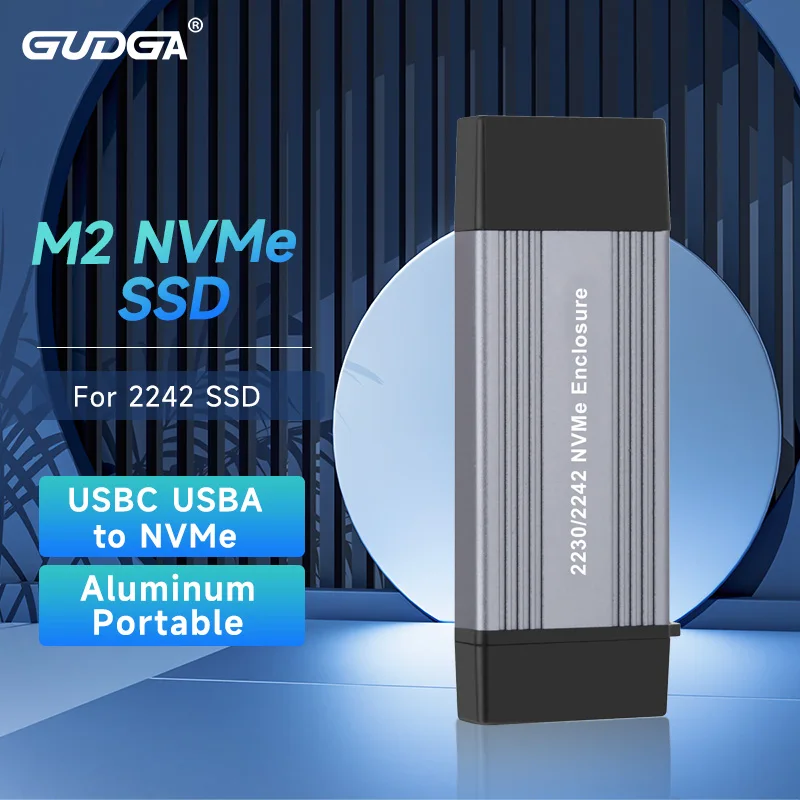 Carcasa de aluminio NVME para SSD externo, carcasa M.2 A USB 3,1 Gen 2, 10gbps, tipo A + tipo C, para clave M/M + B, 2230, 2242