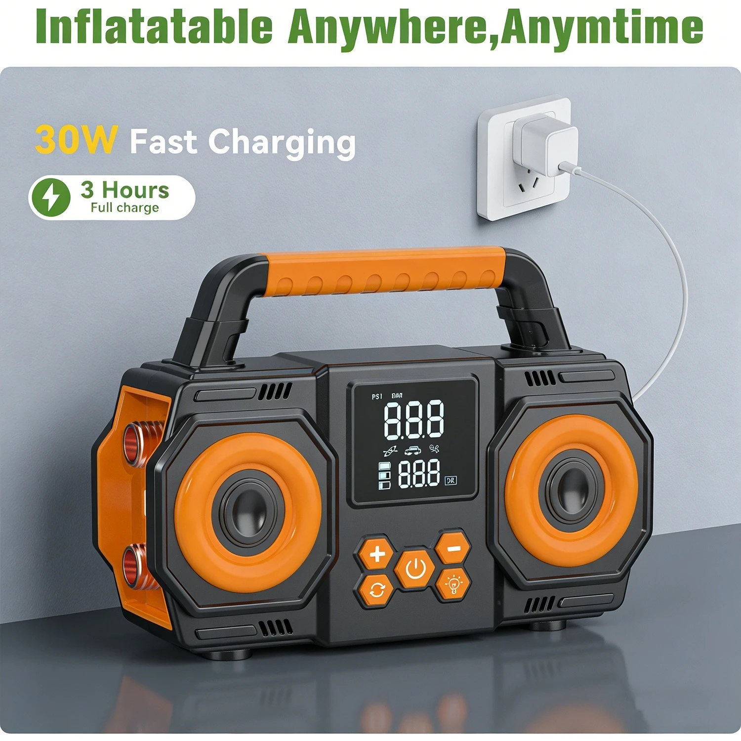 

Digital Car Tire Inflator Portable Camping Air Pump