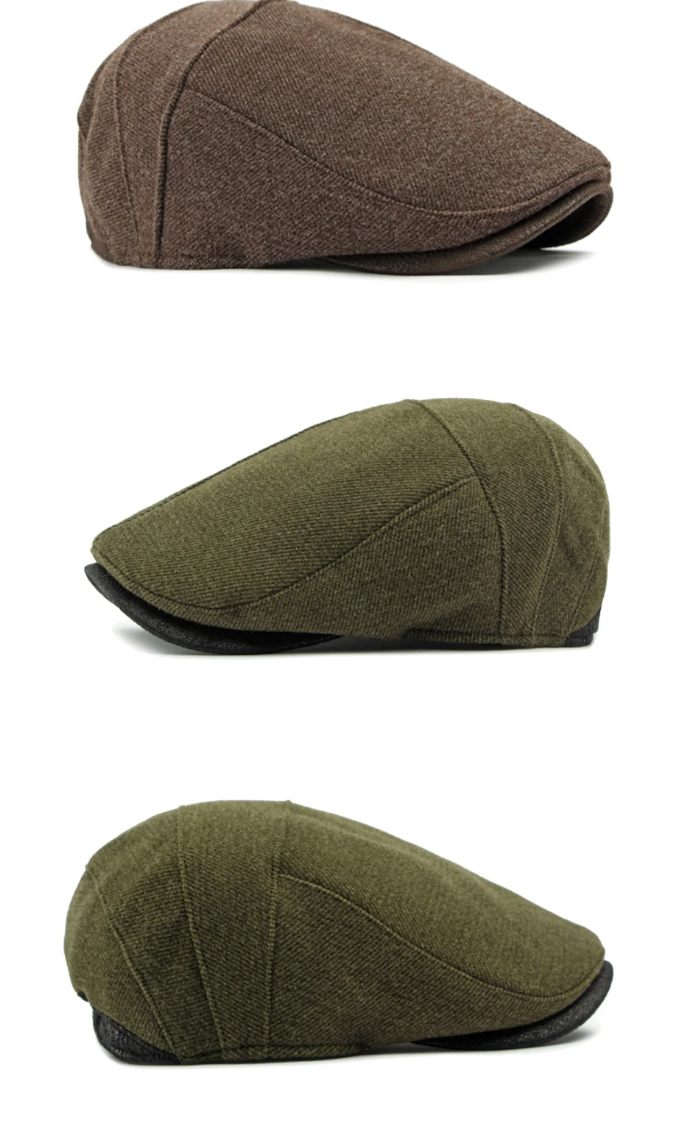 HT4941 Herren- und Damen-Baskenmütze für Frühling, Herbst und Winter, Vintage-Stil, verstellbare Ivy-Flatcap, mit Fleece gefütterte Baskenmütze für Männer und Frauen – Detail 7