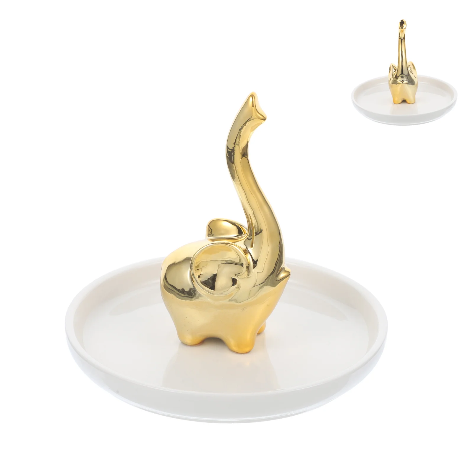 Jewelry Display Tray Ceramic Cartoon Durable Jewelry Storage Plate Desktop Necklace Container Small Decorative Tray
