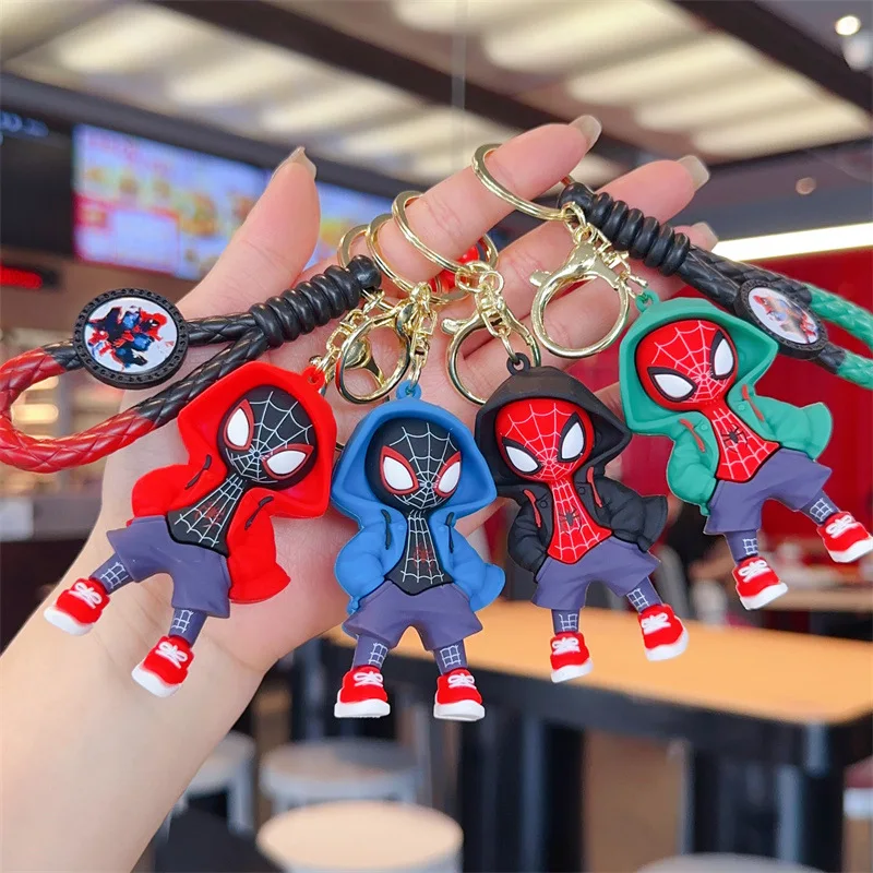 Marvel Comics Spider-Man Movie Peripheral Figure Keychain Bag Pendant Boys and Girls Car Key Accessories Holiday Gifts