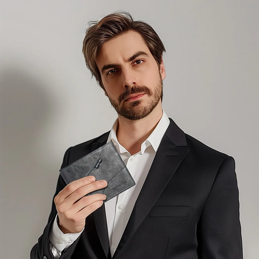 

PU Leather Men's Wallet Large Capacity Multi-functional Short Card Bag Square Classic Credit Card Holder Travel Essentials