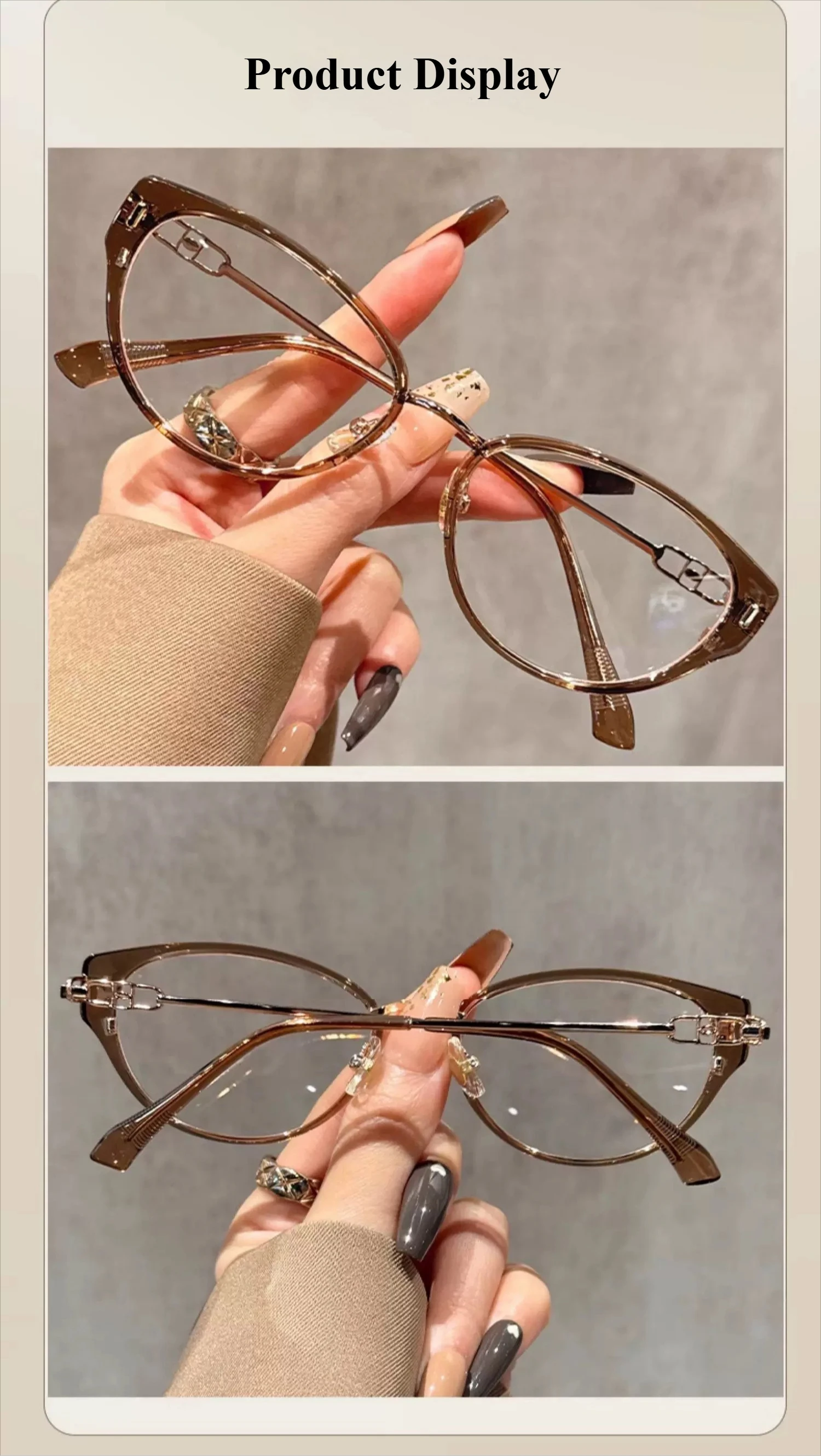 Modische Damen-Lesebrille mit hochauflösender Anti-Blaulicht-Lesebrille und ultraleichter Retro-Lesebrille – Detail 3