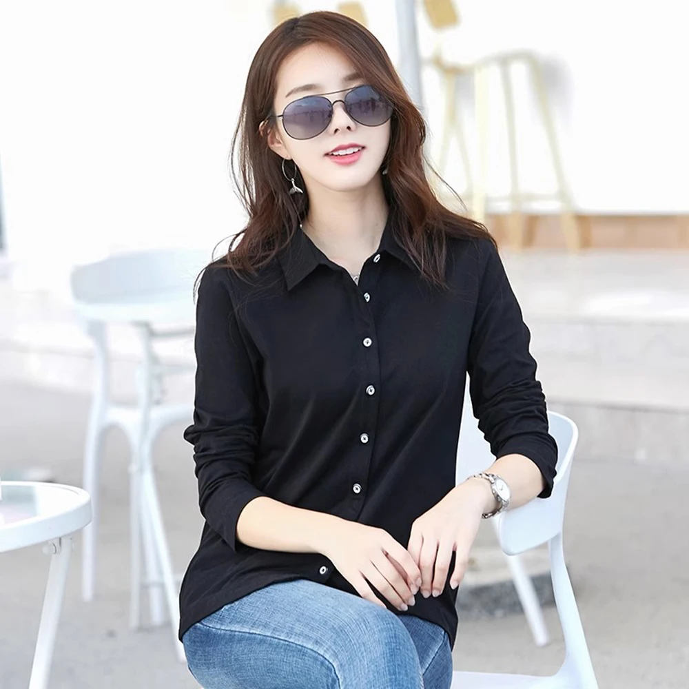 Long sleeved shirt Women's Spring and Autumn New Fashionable Lightweight Luxurious Loose Collar Long Sleeve T-shirt Green Casual