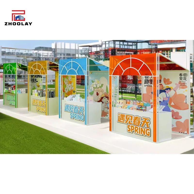 custom.Market Commercial Activity Display Shed Night Market Food Snack Sale Rack Mobile Stand