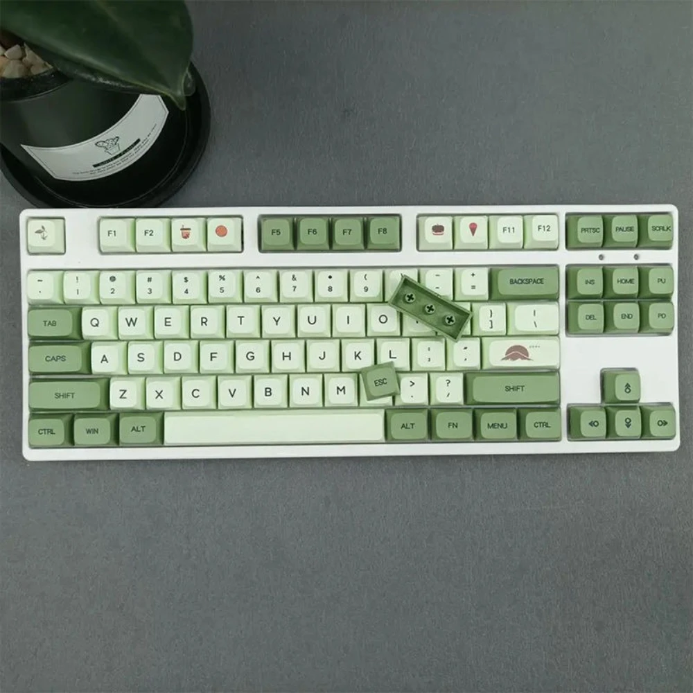 

Key Caps Mechanical Keyboard 123 Key XDA Profile PBT for Russian Thai Korean Thermal Sublimation Game Accessories Front Carve