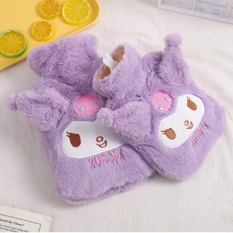 Sanrio Plush Hot Water Bag Kawaii Hello Kitty Kuromi Cinnamoroll Melody Reusable Heating Hot Water Bottle Christmas Gift