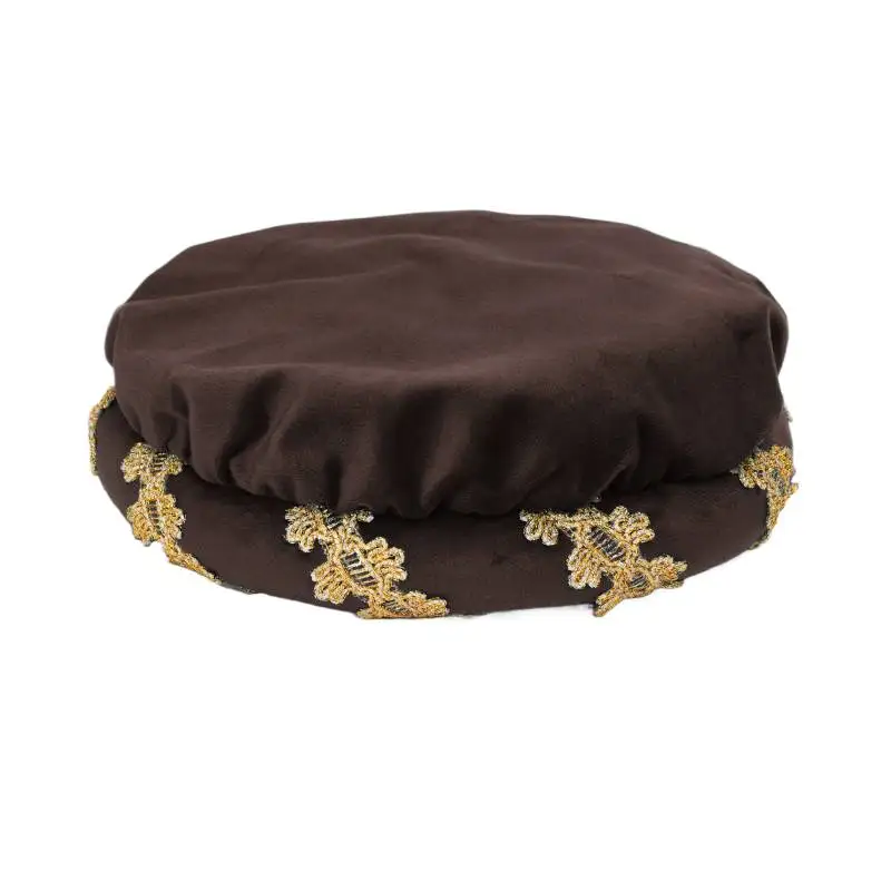 DAZCOS IN STOCK Renaissance Stuffed Circlet Hat Medieval Padded Roll Hat Renaissance Coif Cap Velvet Headpiece Bourrelet Bonnet