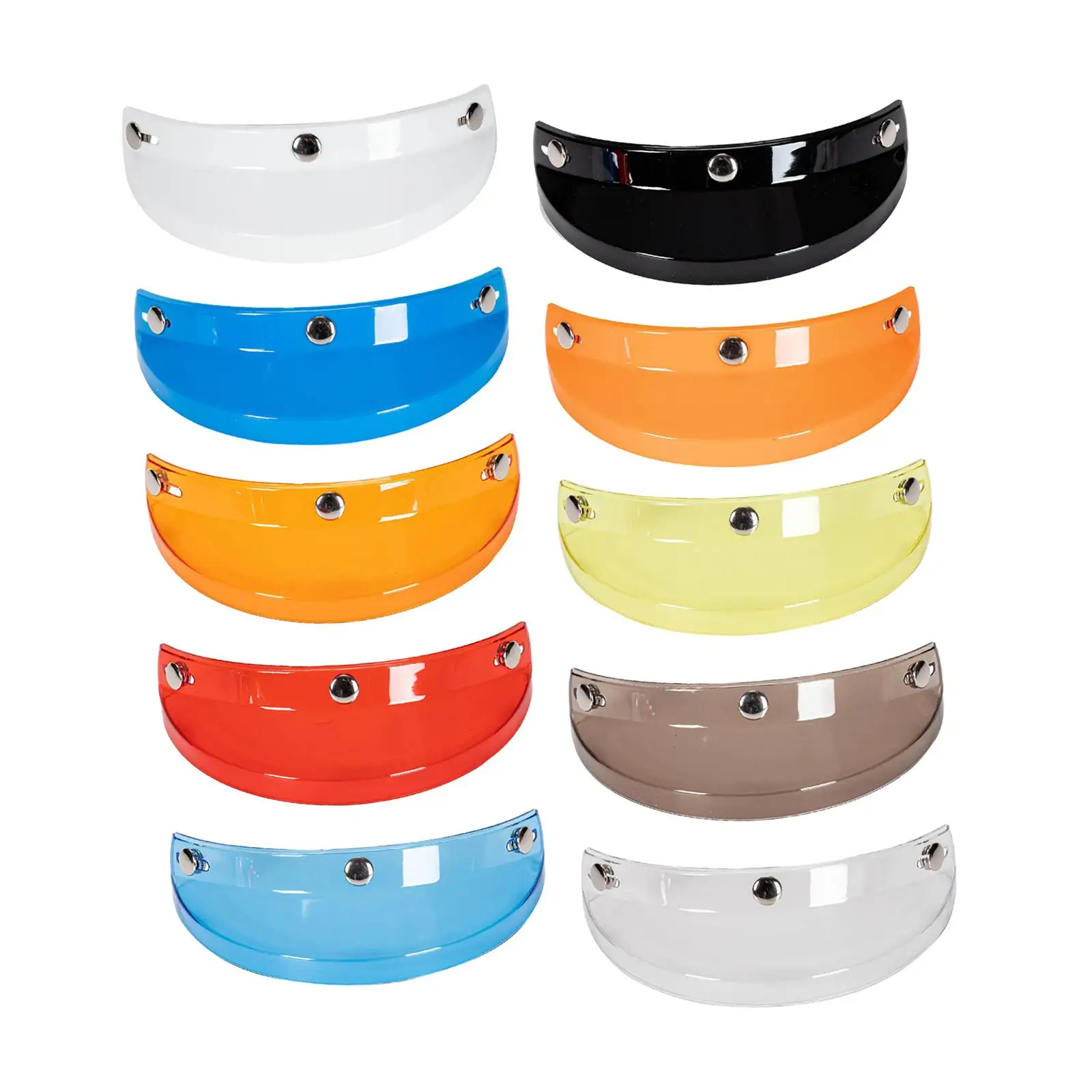 

Motorcycle Helmet Visor 3 Snap retro Shade for Helmets with 3 Buttons Easy to