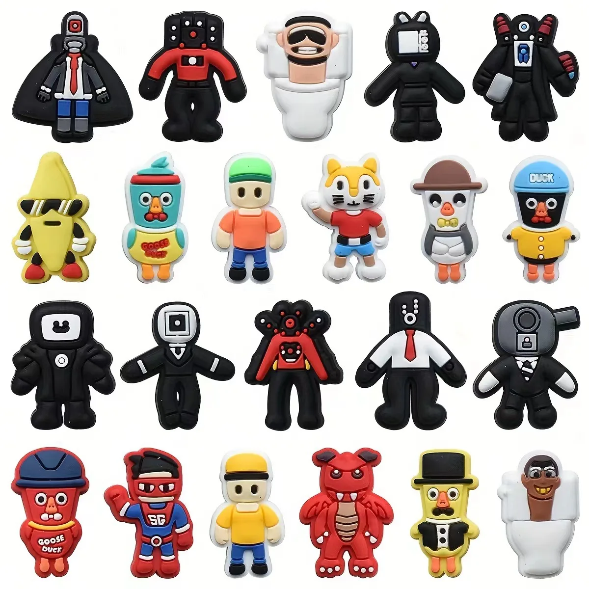 ألعاب ساخنة 22-110 قطعة المرحاض مضحك الكرتون الأحذية السحر اكسسوارات الزينة البلاستيكية الكلاسيكية تسد مشبك للأطفال هدايا عيد الميلاد والهالوين