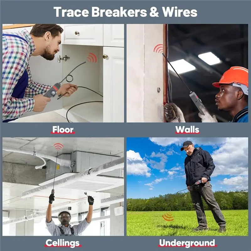 Multifunctional Cable Locator For Cables, Wall& Underground-Rechargeable Wire For Circuits, Breakers, Cable Fault Detection