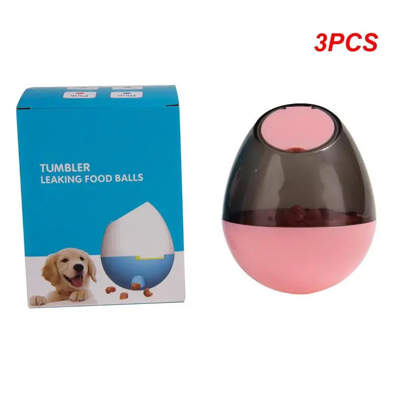 3PCS Funny Shaking Leakage Food Container Interactive Dog Cat Food Treat Ball Toy Pet  Puppy Slow Food Bowl Feeder Pet Tumbler