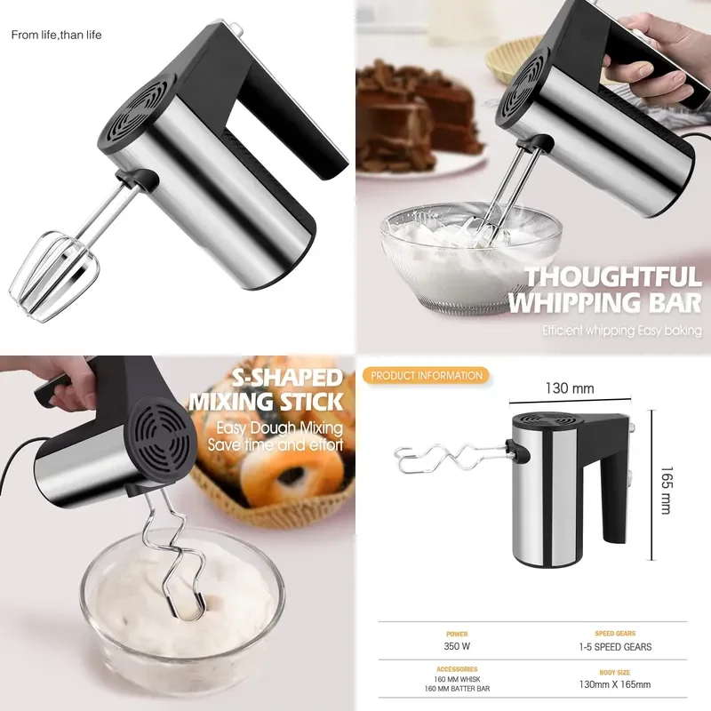 Household, handheld electric egg beater 5-speed speed regulation, high power, mixer