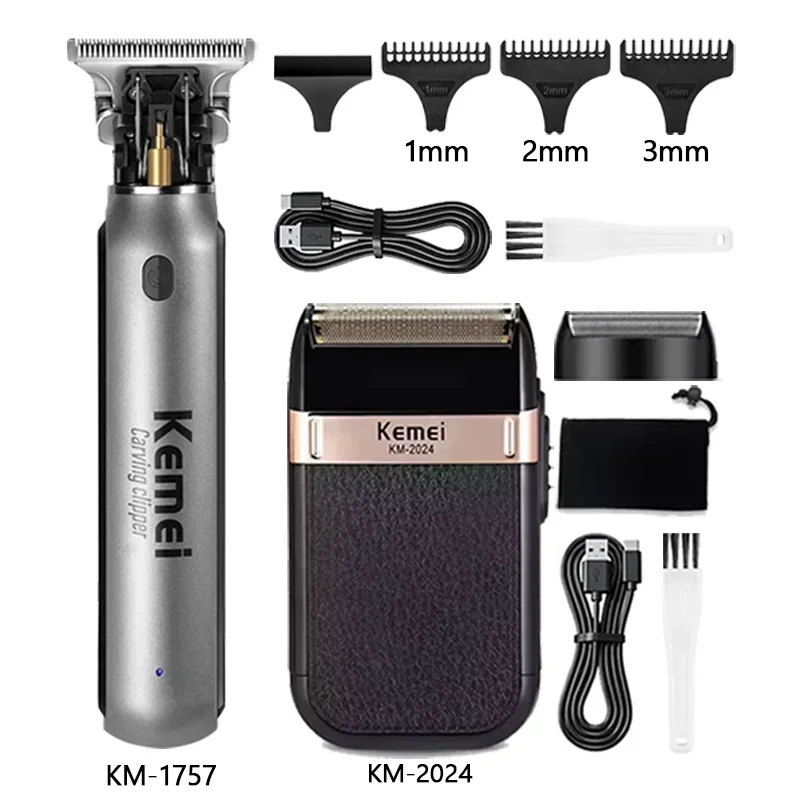 

Kemei Km-2296 Km-1757 Km-2024 USB-зарядка с нулевым лезвием Беспроводной триммер для волос Машинка для стрижки волос с полой головкой Парикмахерская машина для стрижки волос