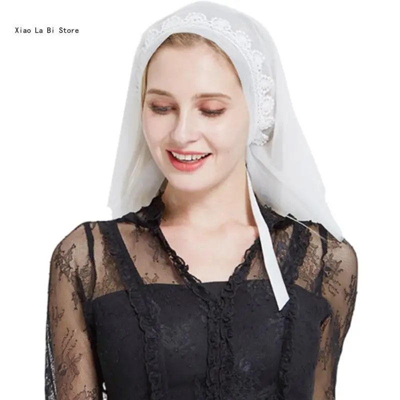 

Eye Catching Wedding Veil Lightweight and Comfortable Lace Flower Veil Head Covering Veil Add Charm to Bride Look XXFD