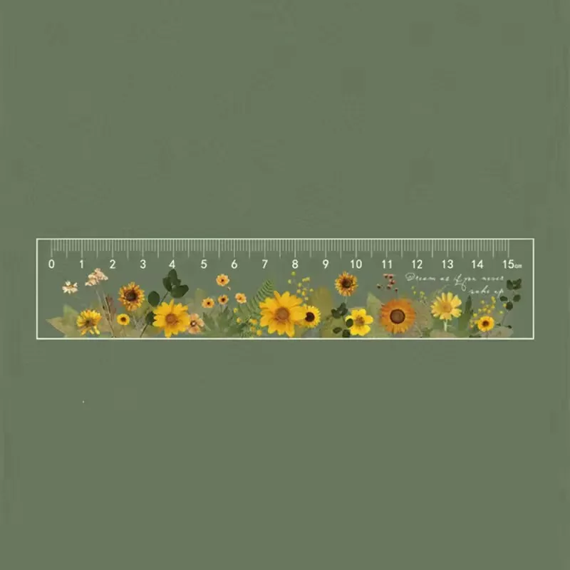 1 STKS 15 cm Daisy Rose Liniaal Bloem Ontwerp Student Leren Briefpapier Kantoor Tekening Aanpassing Meting Tool
