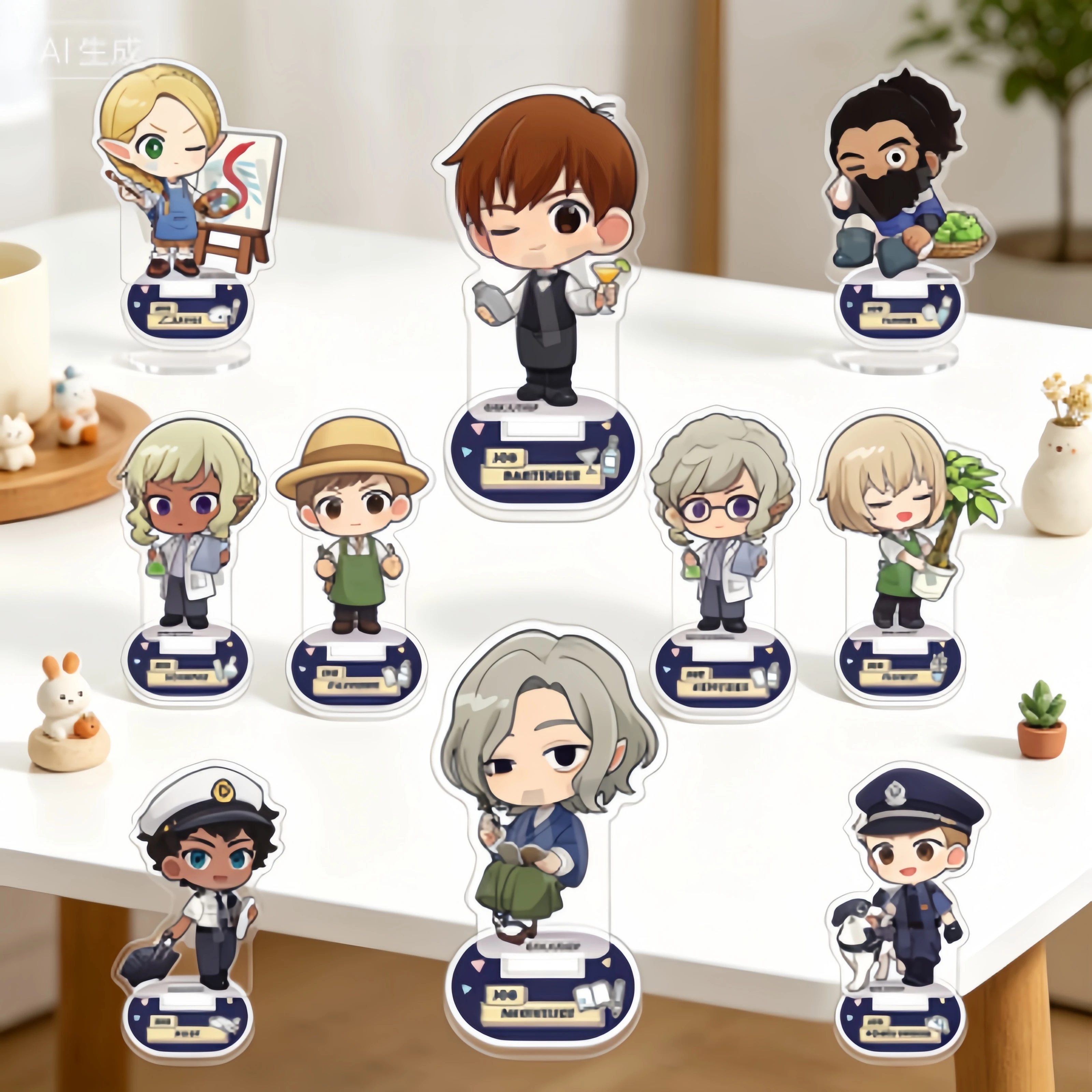 Anime Delicious in Dungeon Meshi Lilo and Stitch Pendant Acrylic Stand Display 10CM Bookshelf Decoration Q-version Keychains