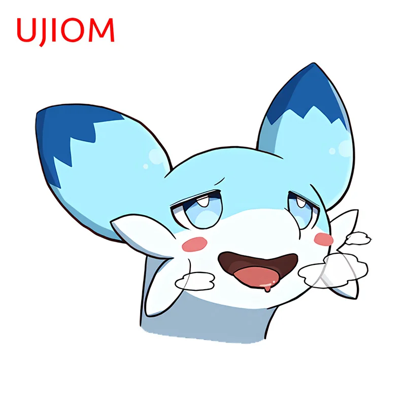 UJIOM 13cm X 10.9cm Peeking Palworld Chillet Cute Furry Anime Wall Stickers Kids Home Decor Decal Baby Nursery Room Wallpapers