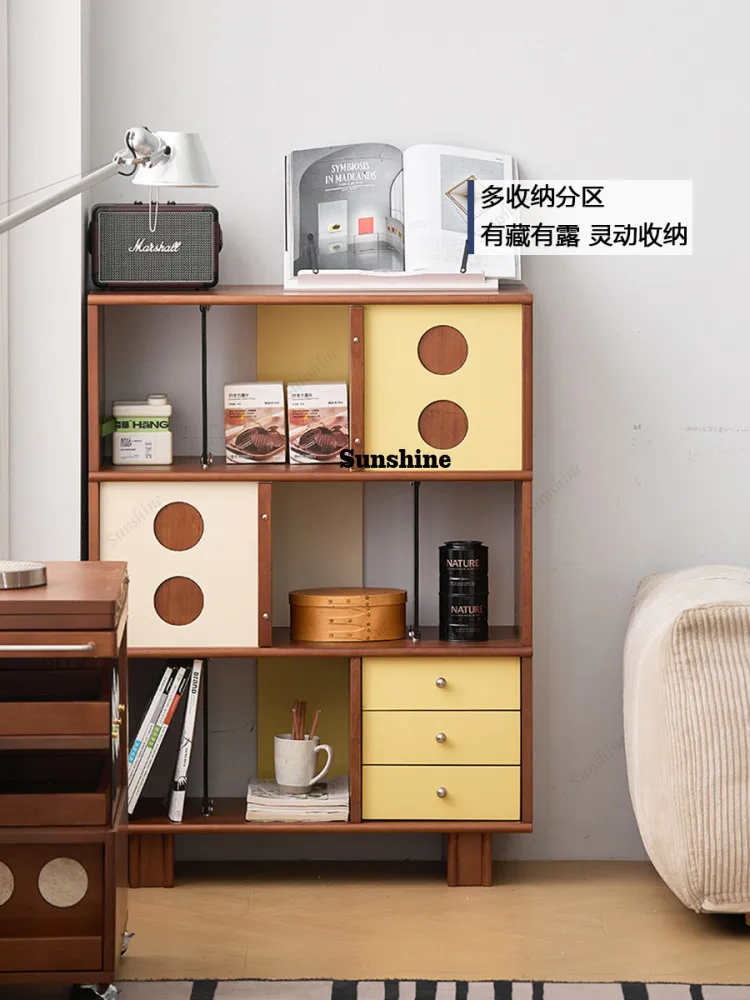 

Скандинавский книжный шкаф из массива дерева, подставка для книг, тумба для гостиной