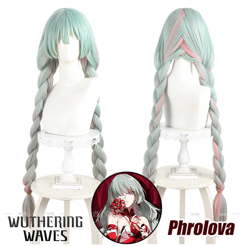 Wuthering موجات Phrolova تأثيري حلي فستان شعر مستعار أغطية الرأس الأكمام الدعائم مجموعة كاملة للنساء الفتيات Fractsidus هالوين كرنفال #6