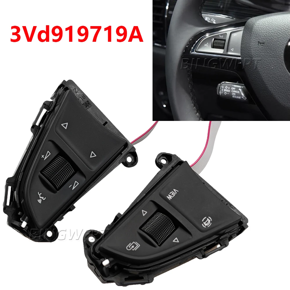 

Steering Wheel Button 3VD919719A For Octavia 3 Fabia 3 super Yeti 2015-25 MQB multifunction button steering wheel 3VD 919 719 A