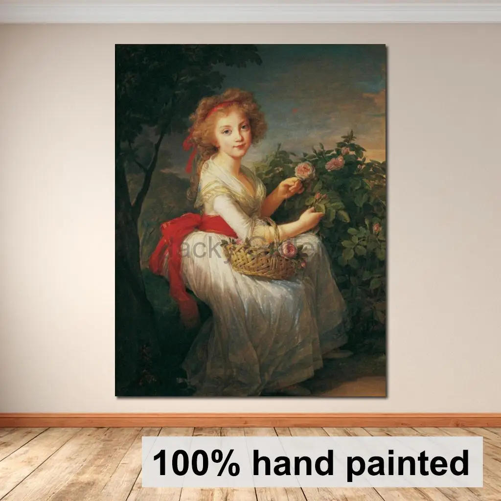 Portrait Painting Elisabeth Vigee Lebrun Maria Cristina Bourbon Canvas Artwork Handmade Realist Art for Family Kid Room Decor