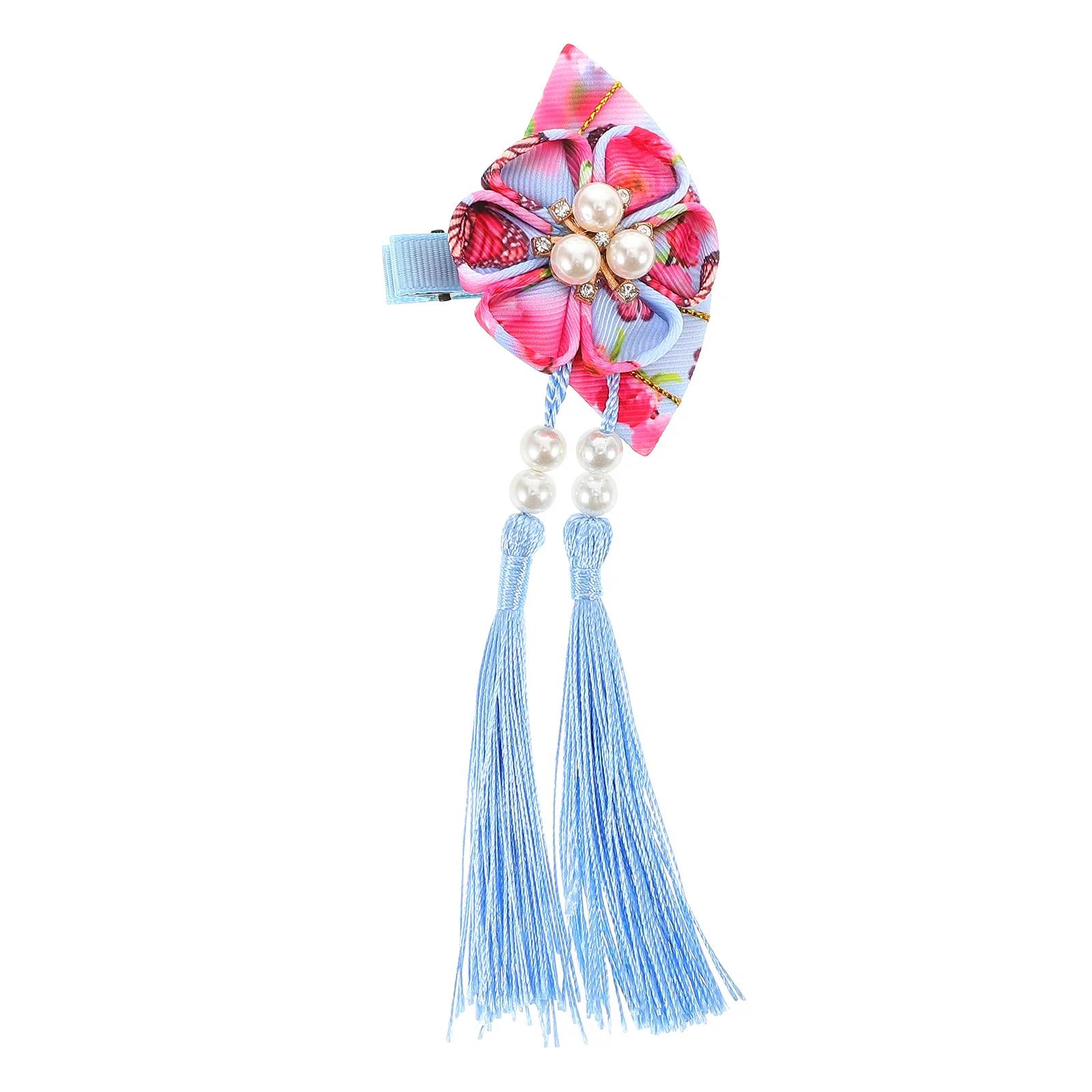 

Japanese Hairpin Fan Clip Tassel Decorations Women Girls Hanfu Kimono Hairstyles Metal Barrettes Bright Colors Versatile Designs