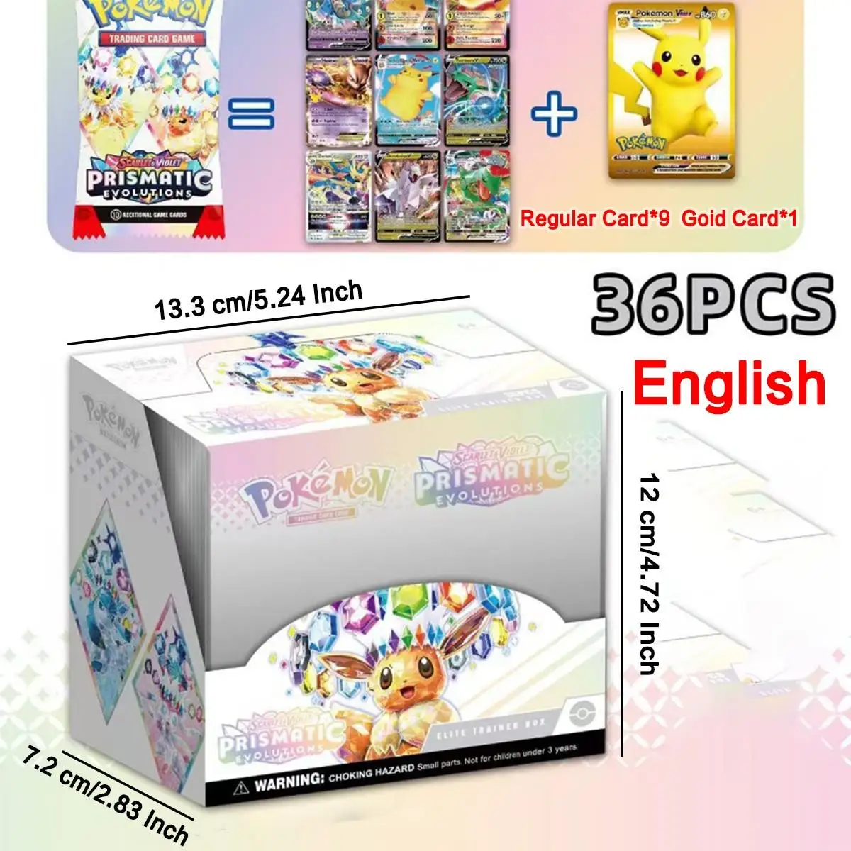 Pokémon 36 Packs of Cards English Version 360 Cards Scarlet Violet Blind Box Pokémon Cards, Multiple Languages Rare Pokémon Cards