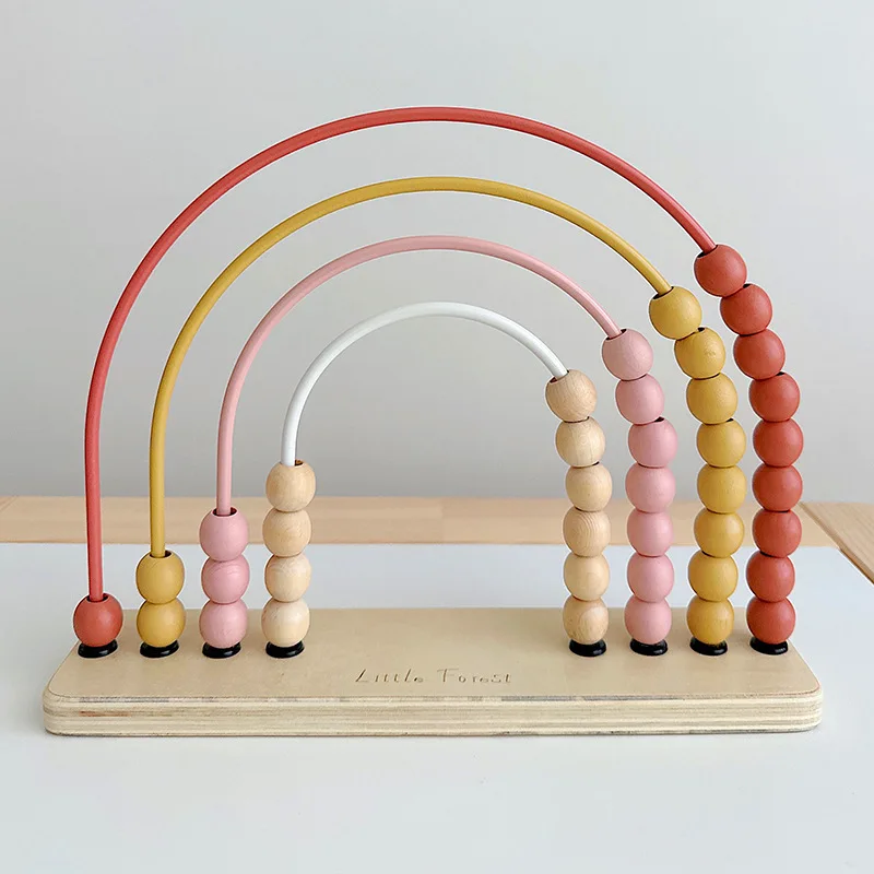 Wooden Abacus Math Toys for Kids INS Style Learning Education Counting Training Frame Teaching Aids for Kids Montessori