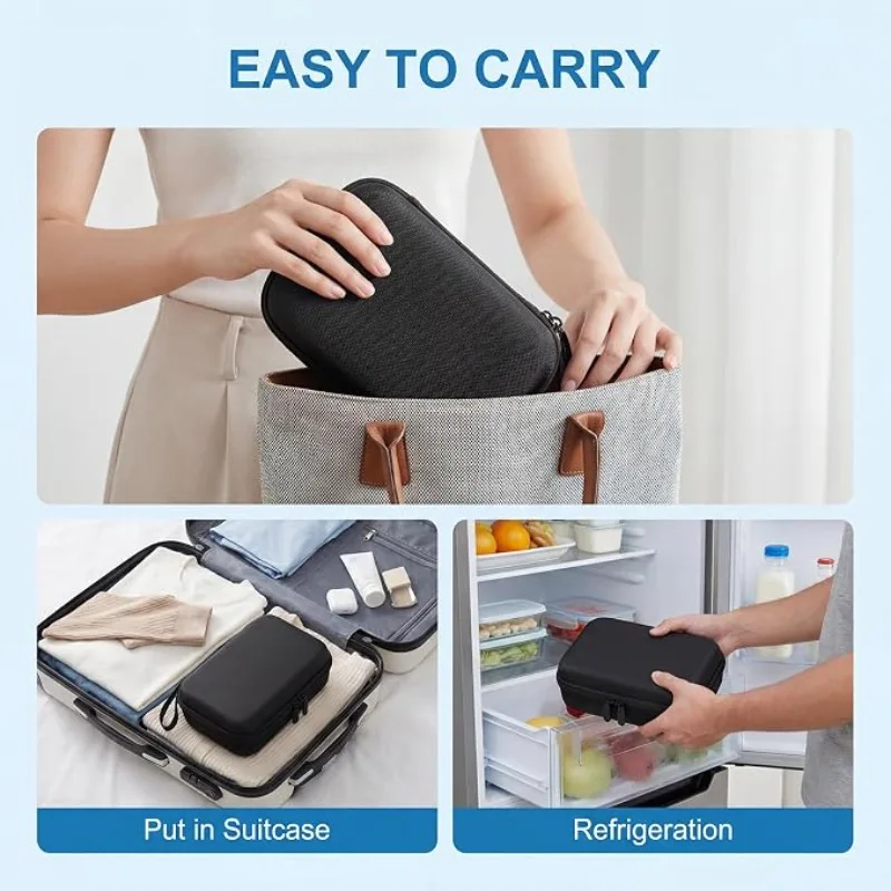 Hard Shell Vial Storage Case Shockproof Travel for Glass Vials Insulin Pens Carry Bag for Home Refrigerator Outdoor Trip Storage