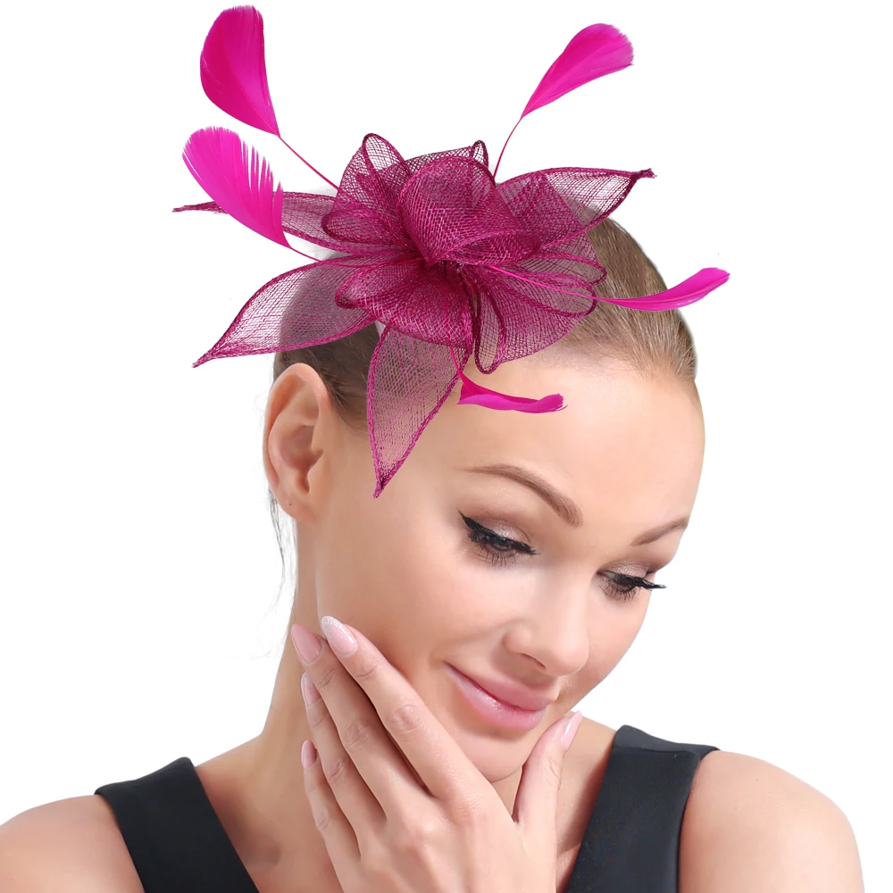 

Nice Sinamay Girs Fascinator Headwear Hairpin Ladies Fashion Chuch Headwear Hair brooch Women Bride Wedding Hair Accessories