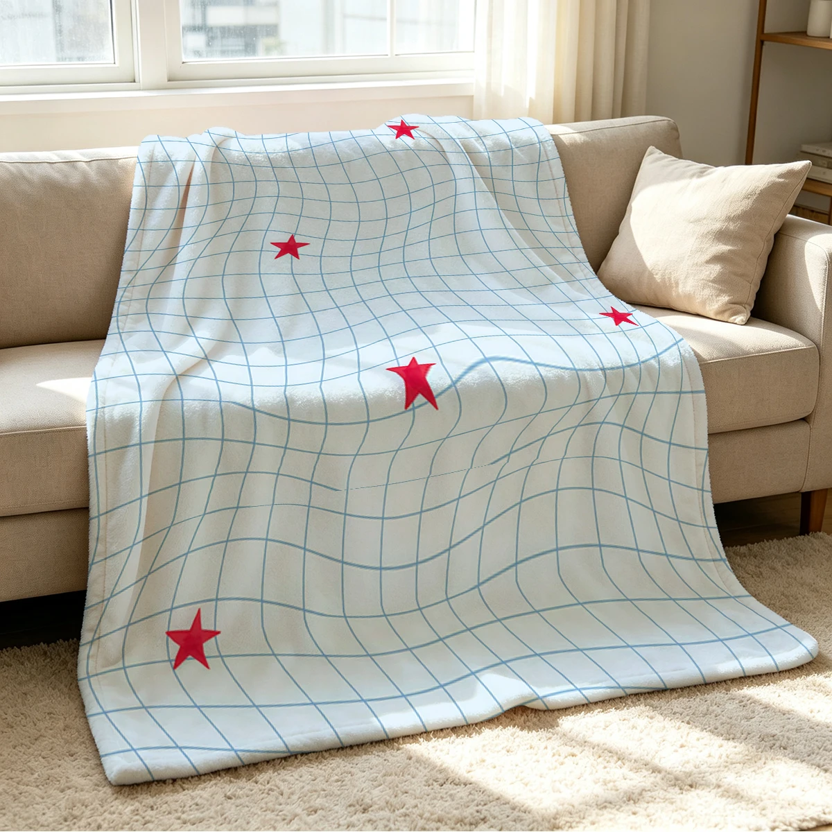 Warp Stars Blanket Soft Cozy Throw for Sofa Bed Festive Holiday Decor Gift for Kids and Adults,Lightweight and Warm