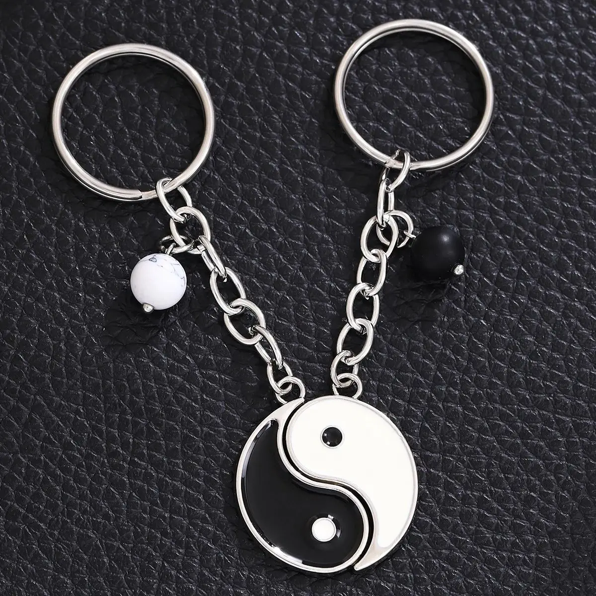 مجموعة مطابقة سلسلة المفاتيح Yin Yang Tai Chi للأزواج/BFFs - هدية رمز الصداقة، سلسلة مفاتيح ساحرة على ظهره للرجال والنساء