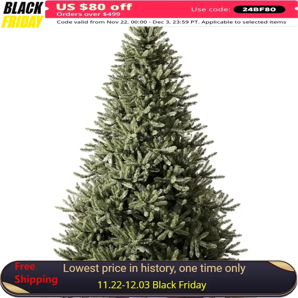 7.5ft Unlit Classic Blue Spruce Artificial Christmas Tree, PVC Needle Foliage with Storage Bag for Indoor Holiday Display