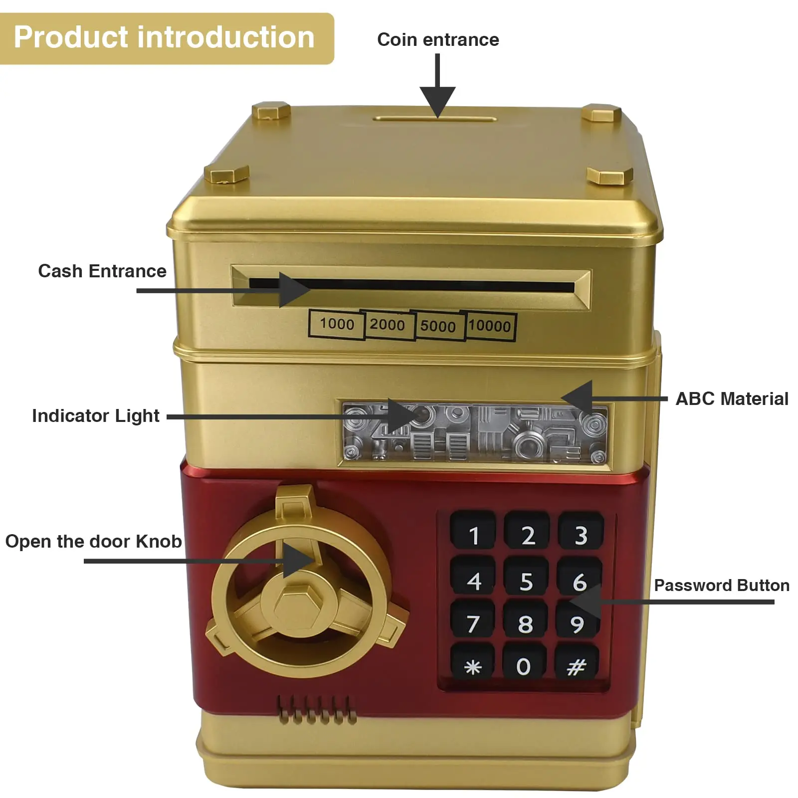 Kind Cadeau Elektronisch Wachtwoord Geldkist Munten Contant Geld Besparen Geldkist Teller Code Sleutel Slot Spaarpot Automatische Mini Kluis
