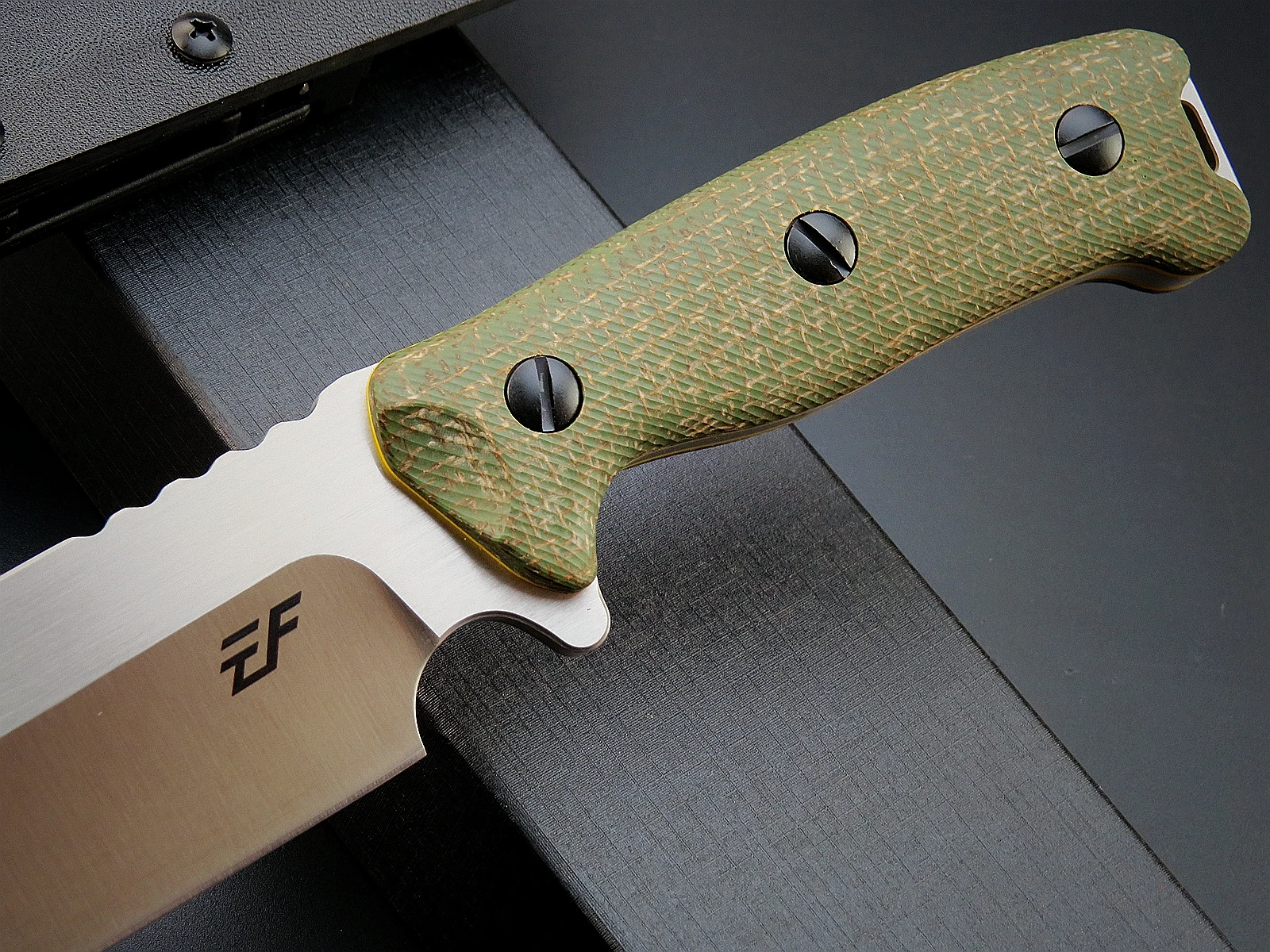 Eafengrow NEW EF143 Fixed Blade Knife  AUS-10 Stainless Steel Blade Micarta Handle Full Tang  EDC Knifes  for Camping Hiking