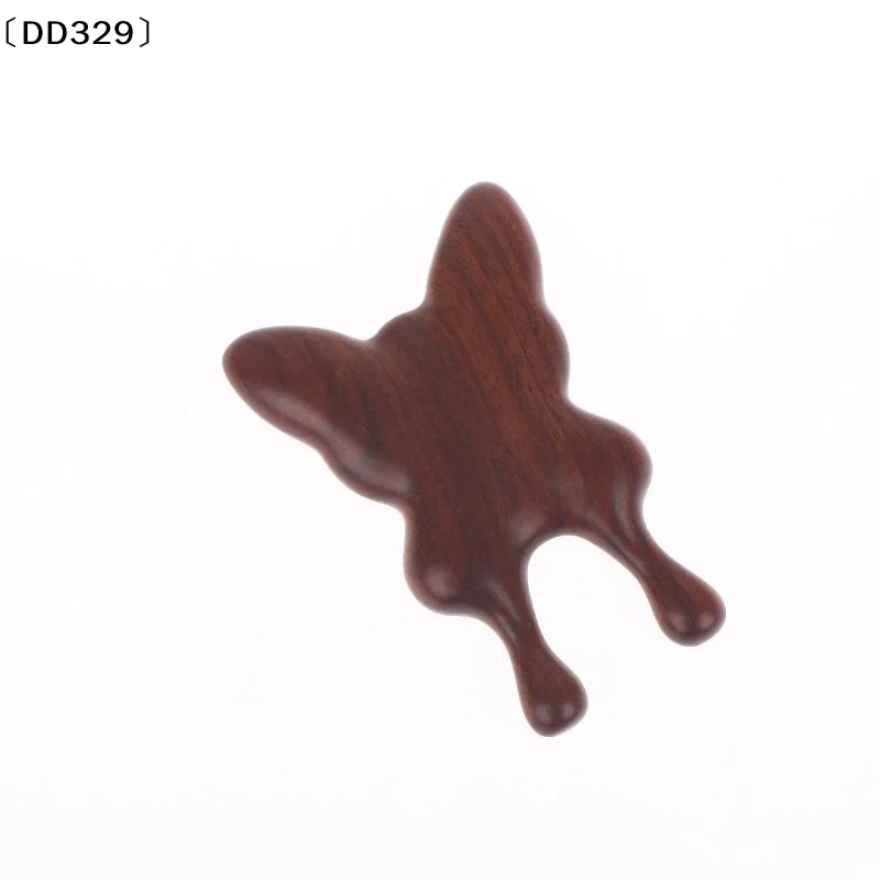 Gua Sha Gesichtsmassagegerät aus Holz, Natürliches Sandelholz-Schmetterlings-Gua-Sha-Tool für die Nase, Manuelles Meridian-Massagegerät für das Gesicht〔DD329〕