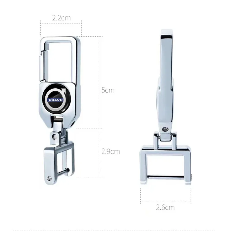 Автомобильный металлический брелок с защитой от потери, 3D стильные значки, брелки, аксессуары для Volvo XC90 S60 V40 XC60 S80 S40 V70 V50 S90 T6