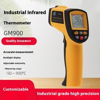 Thermometer GM900 - Non-contact Handheld Infrared Temperature Gun with Adjustable Emissivity, 900°C Measurement Range