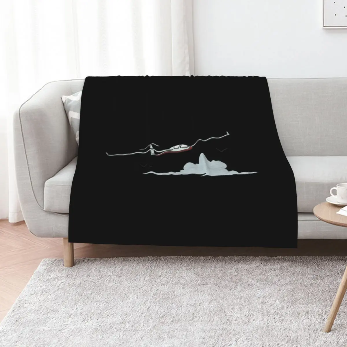 Glider flying in the clouds Throw Blanket Shaggy For Sofa Thin Decorative Throw Soft Big Sofa Quilt Cute Blankets