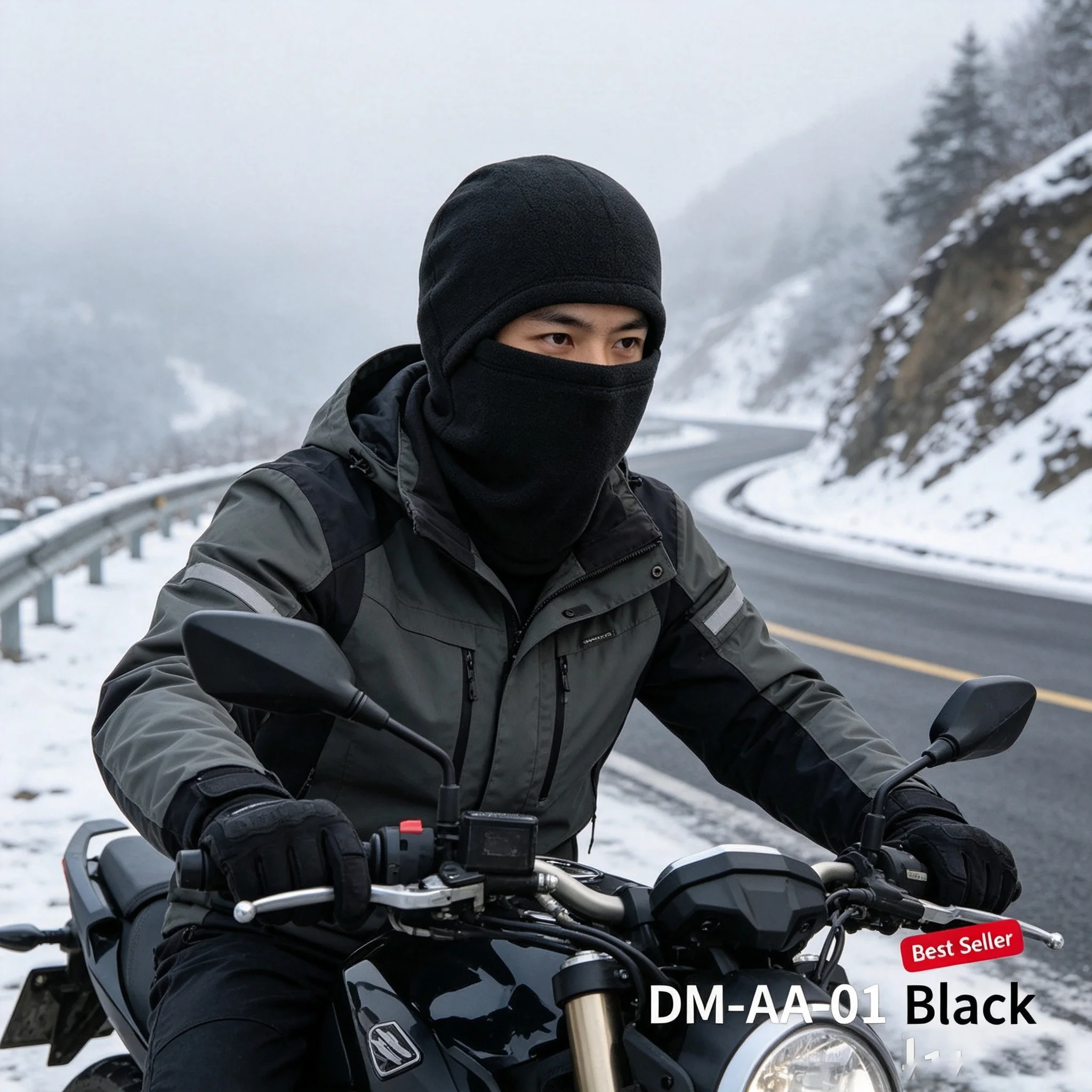 Winter Thermal Balaclava Motorcycle Face Mask, Windproof Ski Mask with Helmet Liner, Warm Neck Gaiter for Men Women