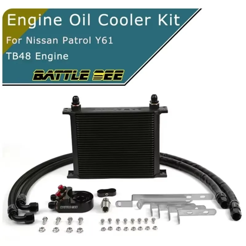 Engine Oil Cooler Kit For Toyota Patrol Y61 Engine Radiator Oil Filter Sandwich Plate Adapter AN10 radiador BB-OCK-139