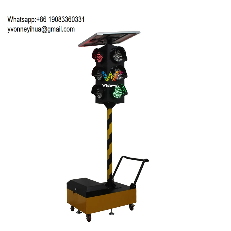 

200mm Mobile Portable Intersection Smart Solar Temporary Traffic Light