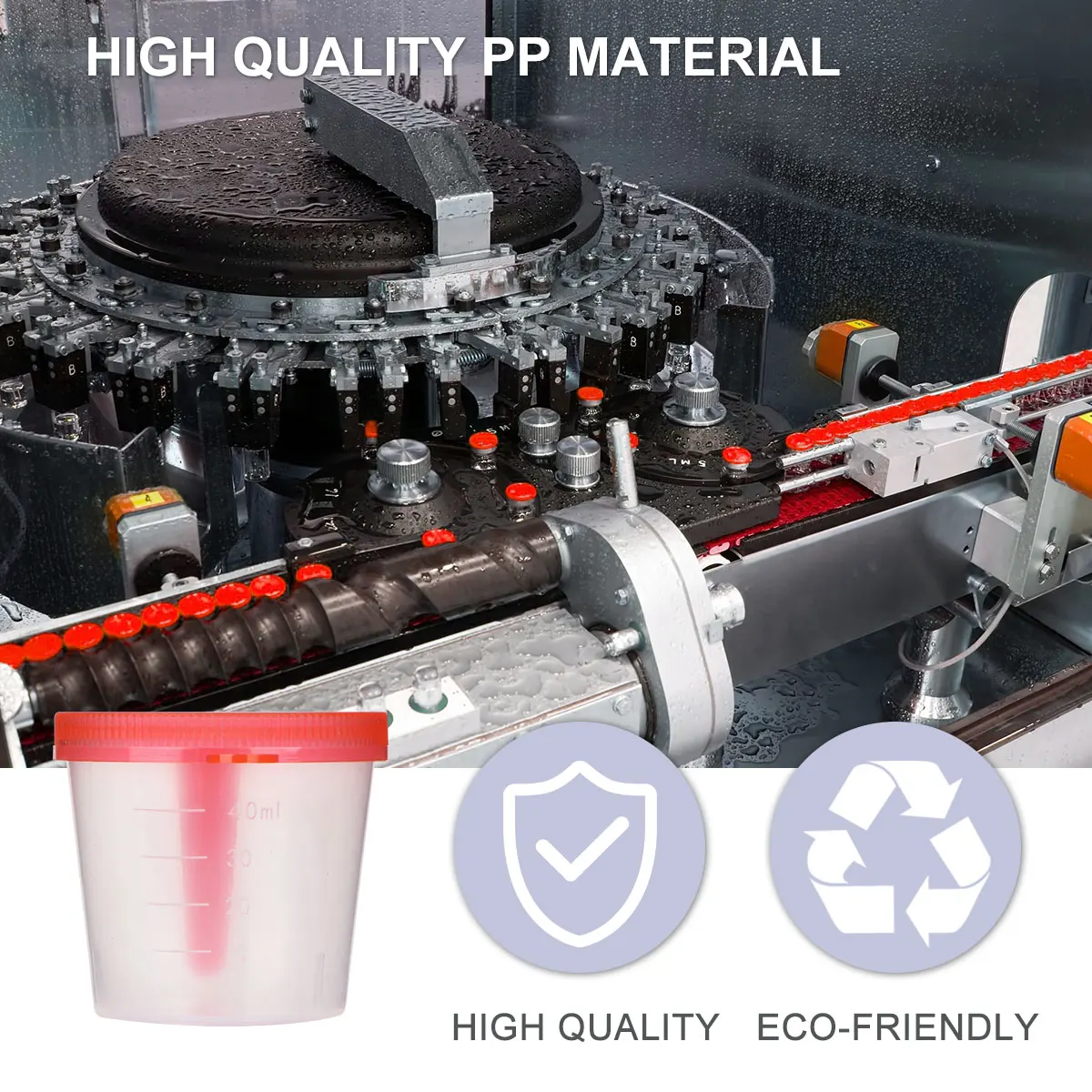 

50Pcs Stool Containers Plastic Specimen Cups Disposable Thick Fecal Collection Cups Leakproof for Medical Laboratories