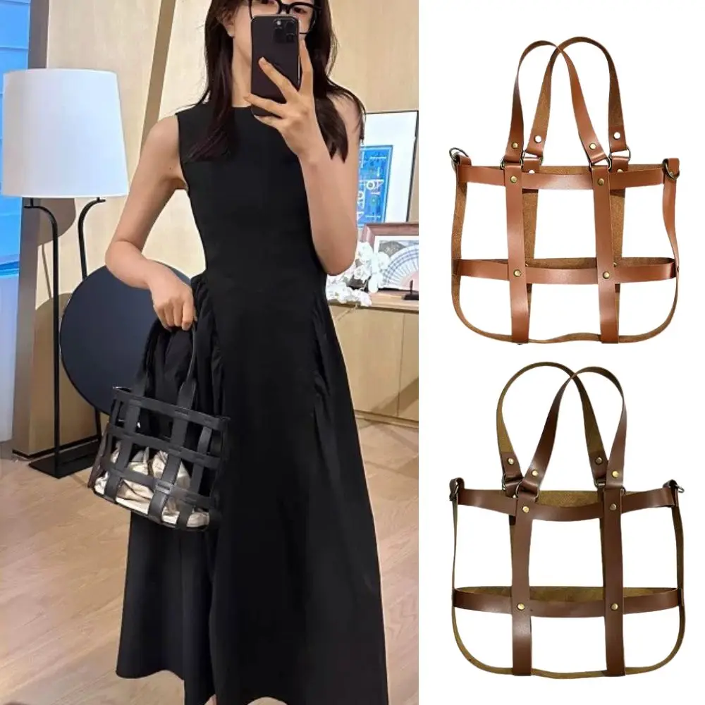 

DIY Knitting Hollow Out Handbag Leather Encasement Conversion Kit Woven Shoulder Crossbody Bag DIY Accessories For Women's Bag