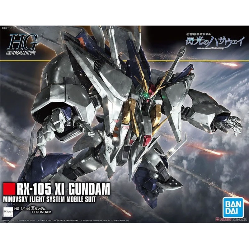 Bandai Genuine Gundam Model Garage Kit HGUC Series 1/144 RX-105 XI Gundam Anime Action Figure Toys for Boys Collectible Toy