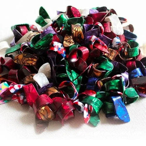 Imagen 1 del producto 100 unids/set púas de pulgar de guitarra de celuloide púas de dedo de pulgar varios colores