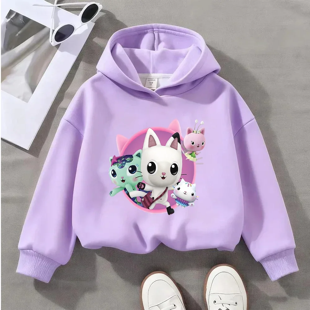 

Adorable Cartoon Cat Print Kids Sweatshirt Cute Fashionable Children's Pullover for Girls Boys