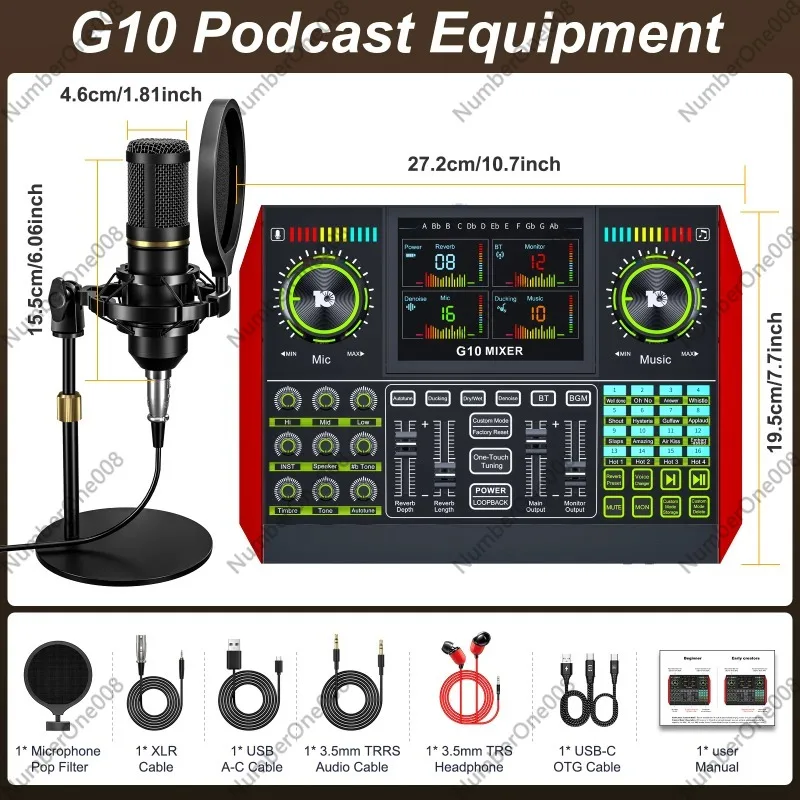 

G10-BM800 English sound card live broadcast special equipment mobile phone computer professional set